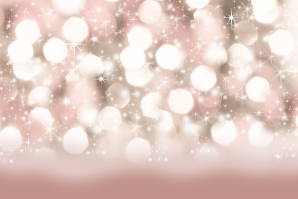 圣诞节，冬天背景的雪花，星星和粉红色的节日灯。图片下载