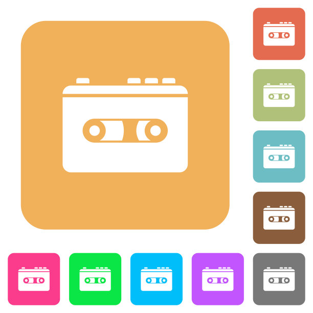 复古复古随身听圆形方形平面图标图片下载