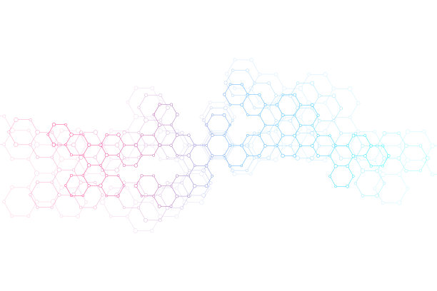 抽象六边形背景，科技概念插图素材图片