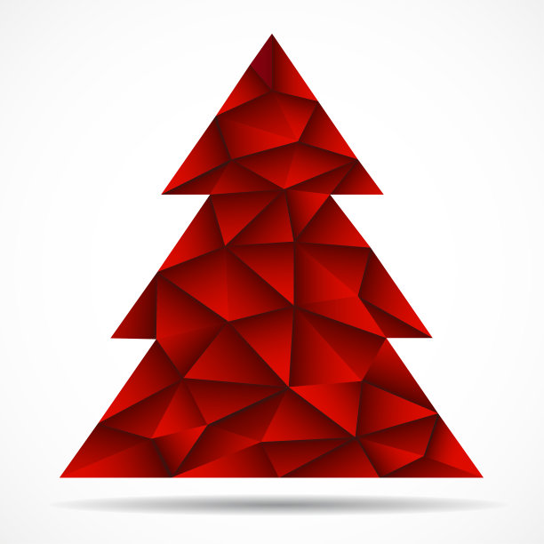 从三角形抽象彩色圣诞树图片下载