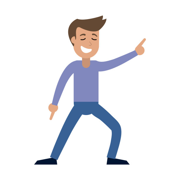 年轻女子快乐舞蹈卡通图片下载