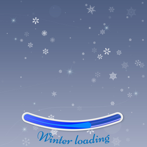 冬天的加载。抽象的红色设计。冬天的背景有雪和雪花。完美的贺卡，小册子或海报模板。图片下载