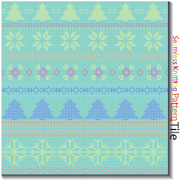 无缝多色针织图案。图片下载