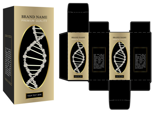 包装设计，豪华盒模板和样板盒。图片下载