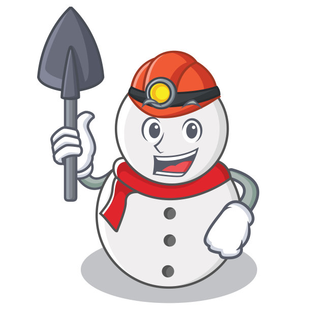 矿工雪人卡通人物风格图片下载
