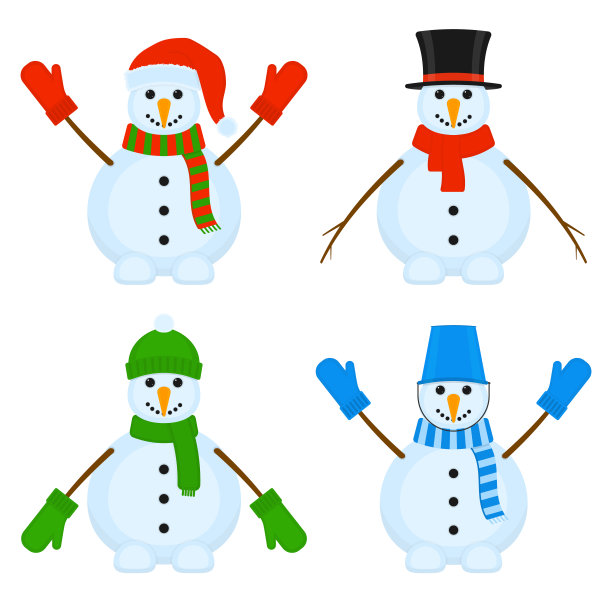 雪人矢量图合集素材图片