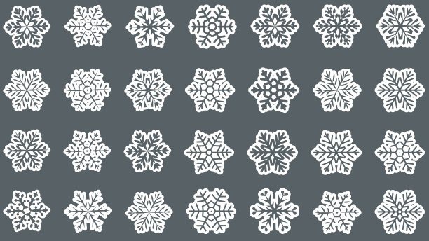 各种雕刻、蕾丝或简单雪花大合集素材图片