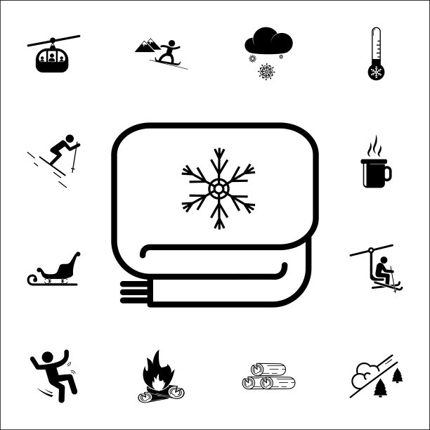 围巾图标。系列元素圣诞假日或新年图标。冬季优质平面设计收集图标，为网站，网页设计图片下载