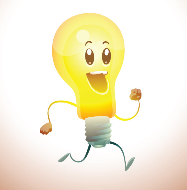 有趣的黄色灯泡在某处运行图片下载