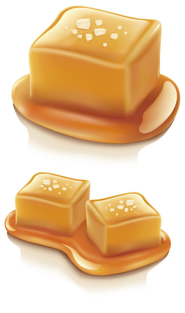 盐焦糖糖孤立在白色背景-插图图片下载