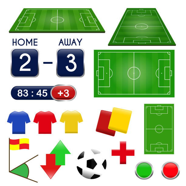 足球元素和场地图片下载
