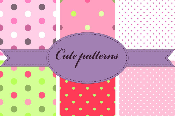 一组带有小圆圈的无缝纹理图片下载