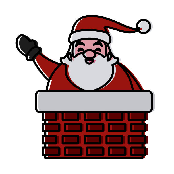 圣诞老人在烟囱图片下载