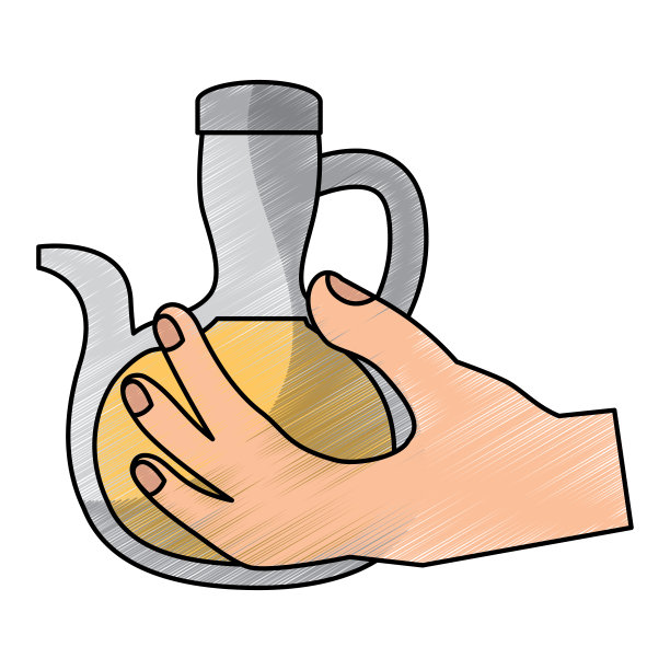 手捧玻璃油厨房配料图片下载