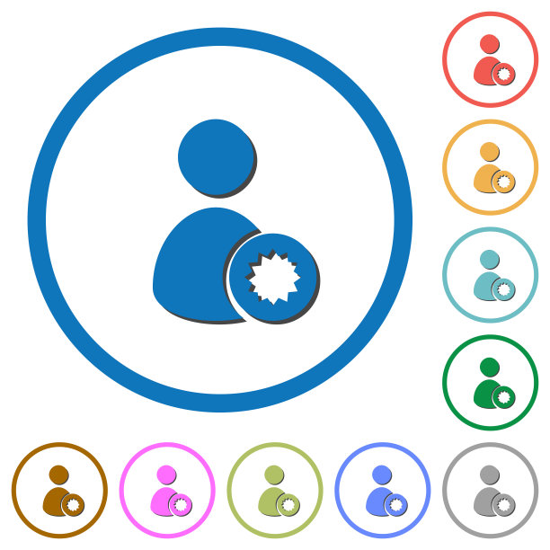 带有阴影和轮廓的认证用户图标图片下载