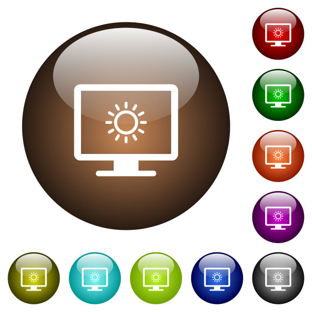 调节屏幕亮度的彩色玻璃按钮图片下载