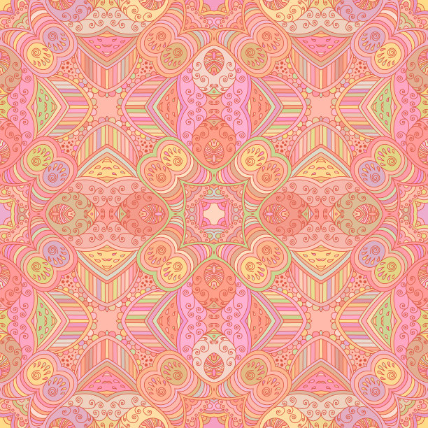 粉色装饰无缝图案。图片下载