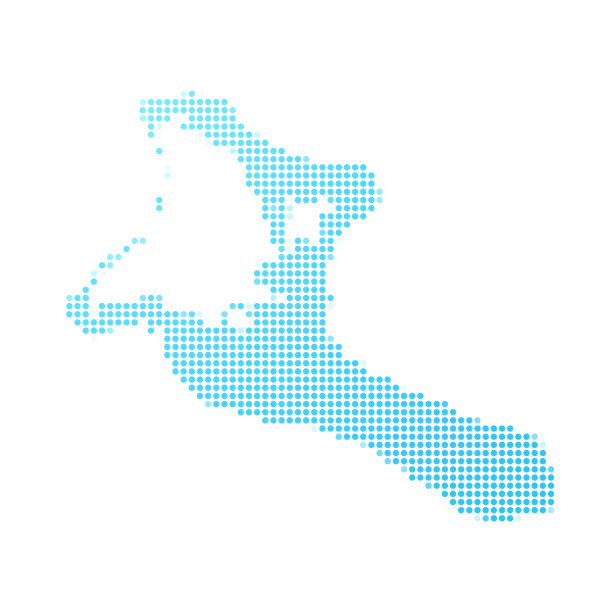 基里巴斯地图的蓝点在白色的背景图片下载