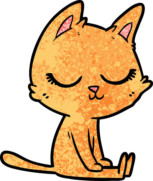 平静的卡通猫图片下载