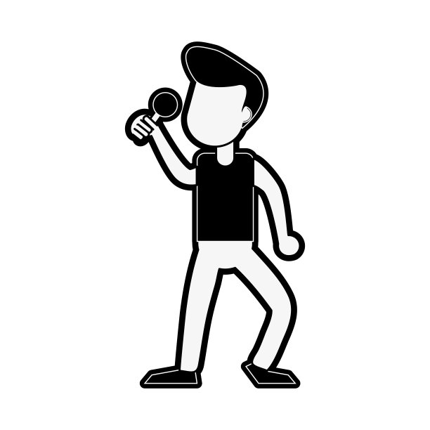 年轻人卡拉ok庆祝卡通图片下载