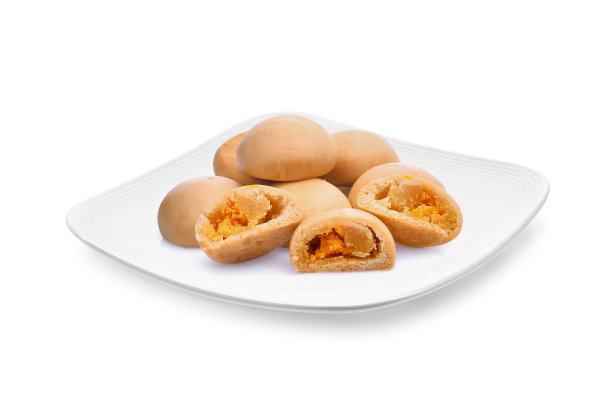 甜点麻糬在白色的盘子孤立在白色的背景图片下载