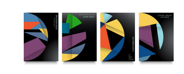 覆盖模板集与图形几何元素图片下载