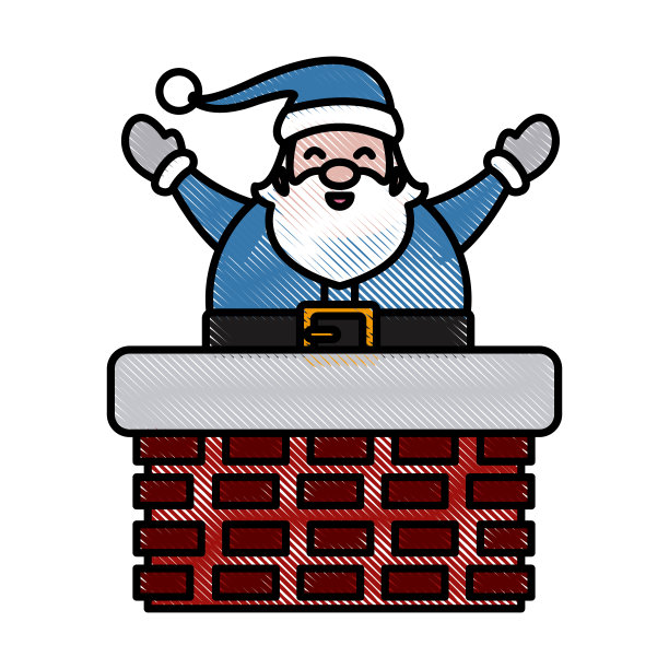 圣诞老人在烟囱图片下载