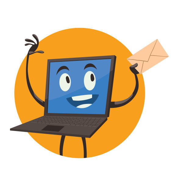 橙色的圆框，带字母的笔记本电脑图片下载