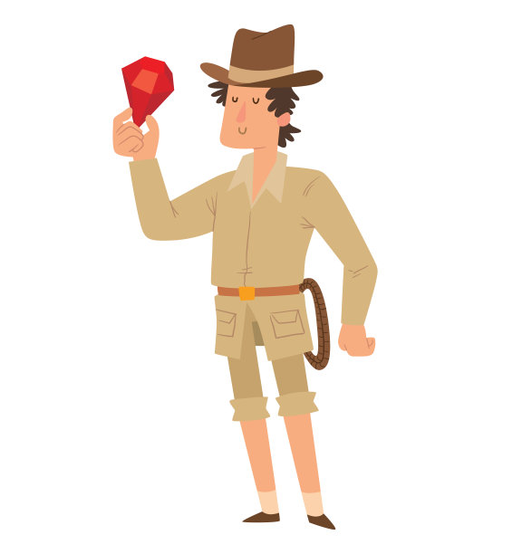 考古学家戴着一颗红色的宝石图片下载