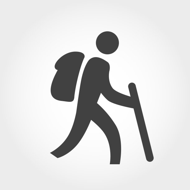 徒步旅行的图标-极限运动-标志性系列图片下载