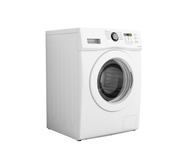 洗衣机在白色背景上没有阴影的3d插图图片下载