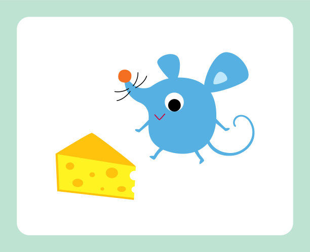 可爱的老鼠和奶酪载体图片下载