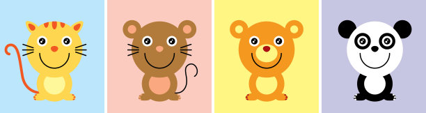 可爱的动物海报壁纸图片下载