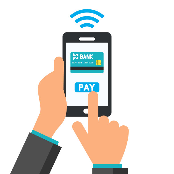 智能手机非接触式支付-向量图片下载