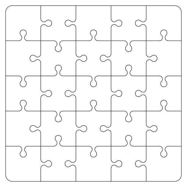 拼图在白色的背景上。Board game puzzle for Your business project。矢量图图片下载
