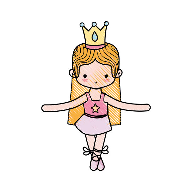 烦恼的女孩练习芭蕾舞与职业服装和直发图片下载