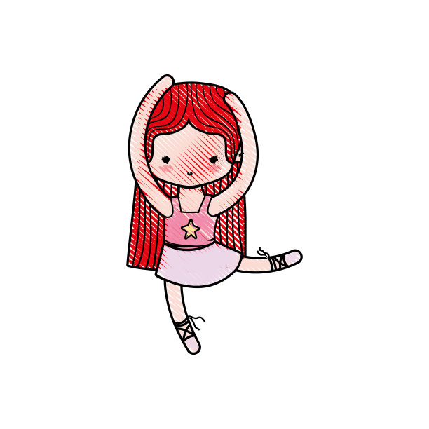 穿着专业鞋，直发跳芭蕾舞的女孩图片下载