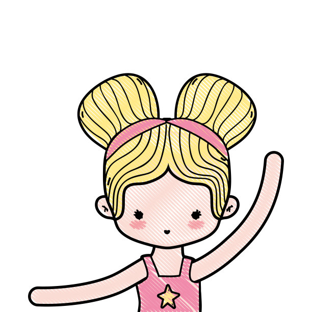 磨碎的女孩用两个发髻设计练习芭蕾舞图片下载