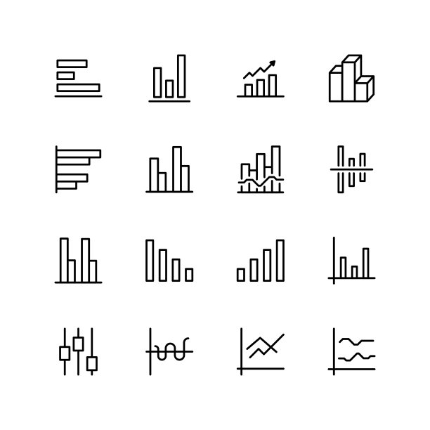 扁平风格图表图标图片下载