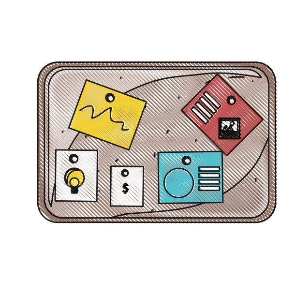 带有便签的软木板图标图片下载