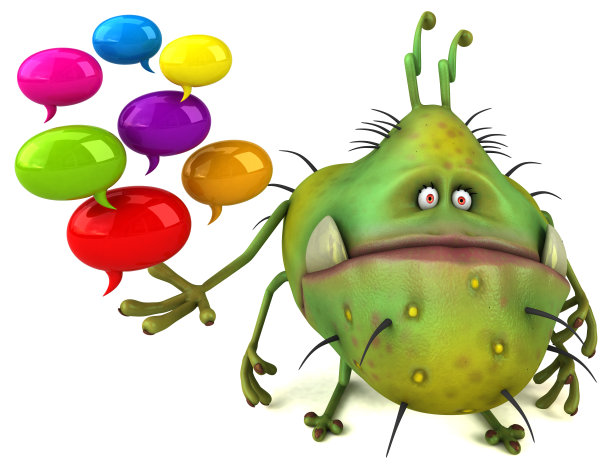 有趣的细菌- 3D插图图片下载