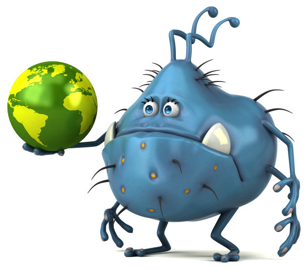 有趣的细菌- 3D插图图片下载