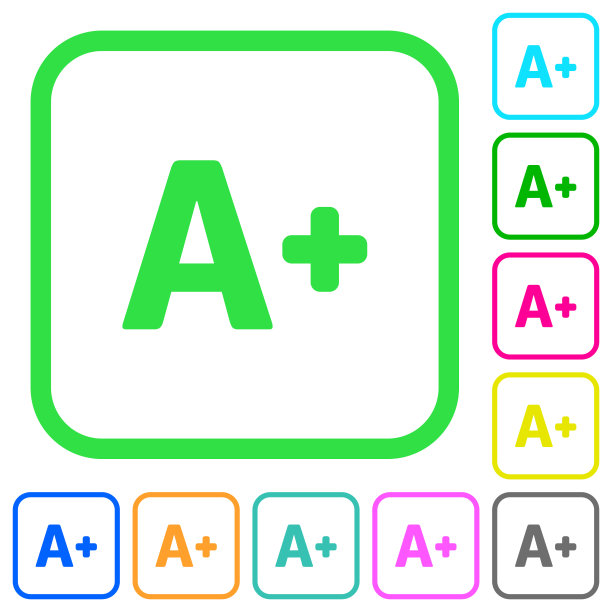 增加字体大小鲜艳的彩色平面图标图标图片下载