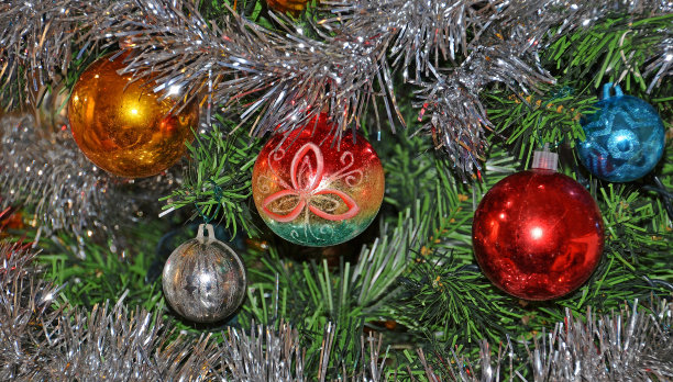 圣诞球特写镜头图片下载