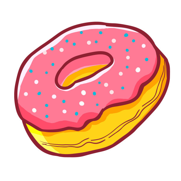 粉红色的甜甜圈图片下载