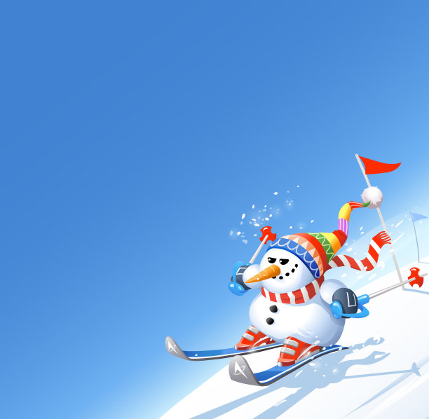 滑雪比赛雪人图片下载