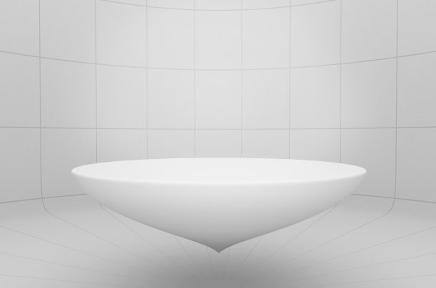 白色房间背景，圆形舞台平台图片下载