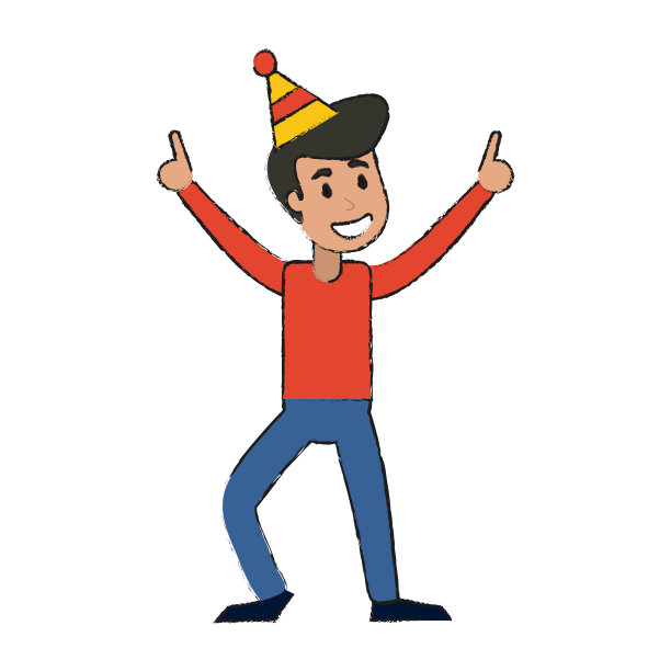 年轻人庆祝卡通图片下载