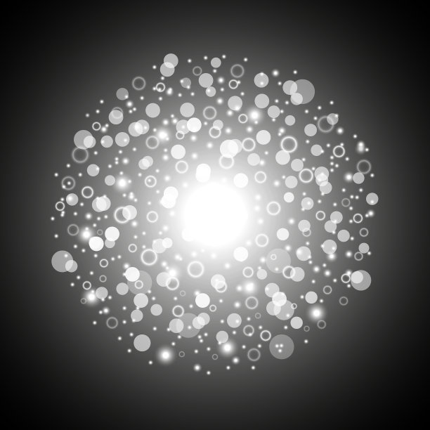 光圈与点和火花，白色图片下载