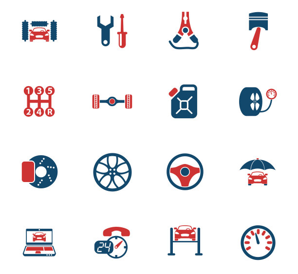 汽车服务图标集图片下载